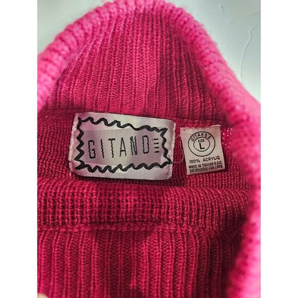 GITANO Sweater Womens Large Pink 80s Southwest Vibe Aztec Rare 90s Vintage - Picture 5 of 6